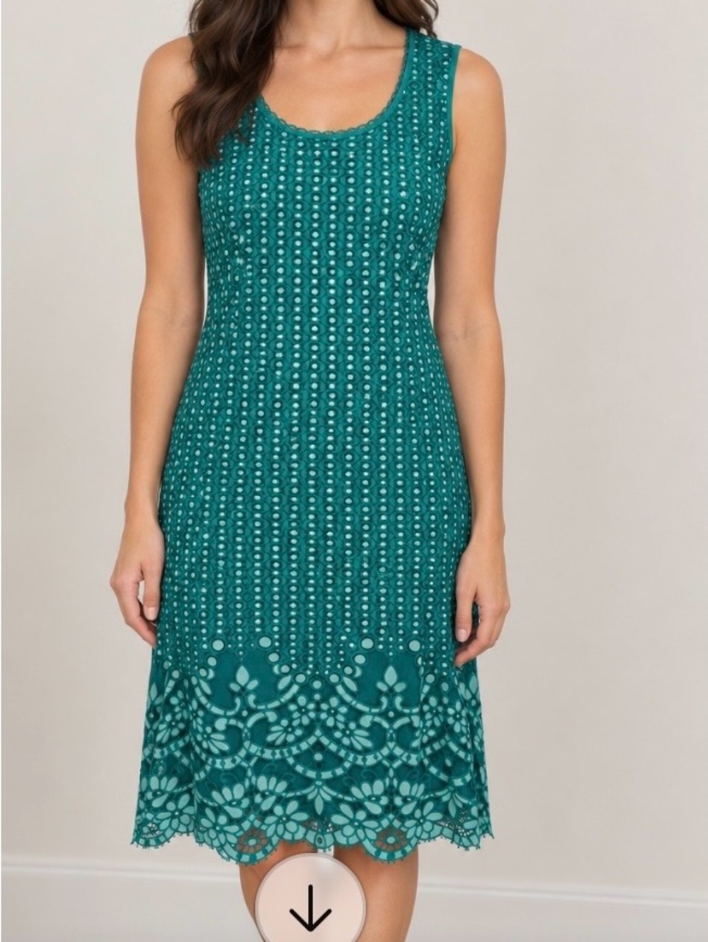 Isaac Mizrahi Teal Lace Midi Dress